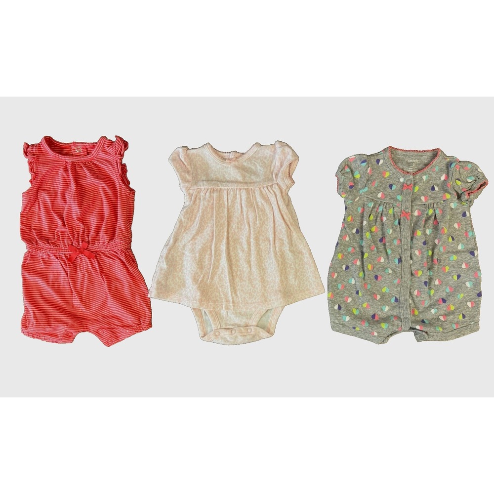 Carters Baby Girl 3 Months Outfits Summer Clothes Rompers Dress Lot Bundle‎ Red